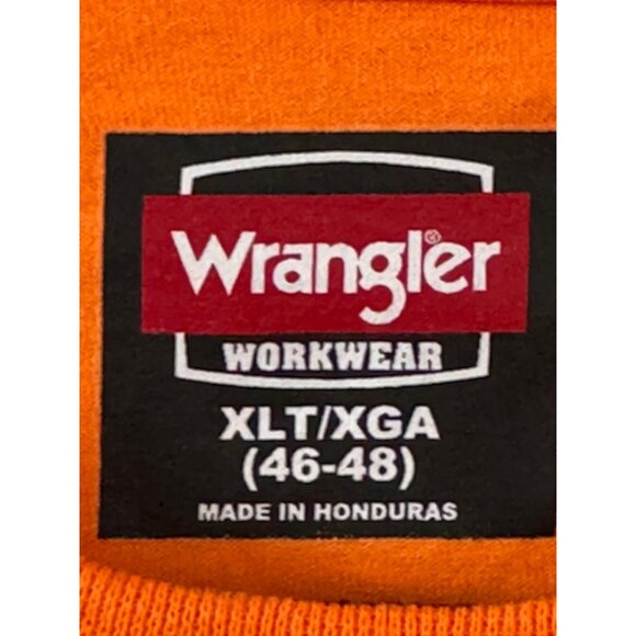 Wrangler Workwear Mens XLT/XGA Orange Pocket T-Shirt - Picture 2 of 7